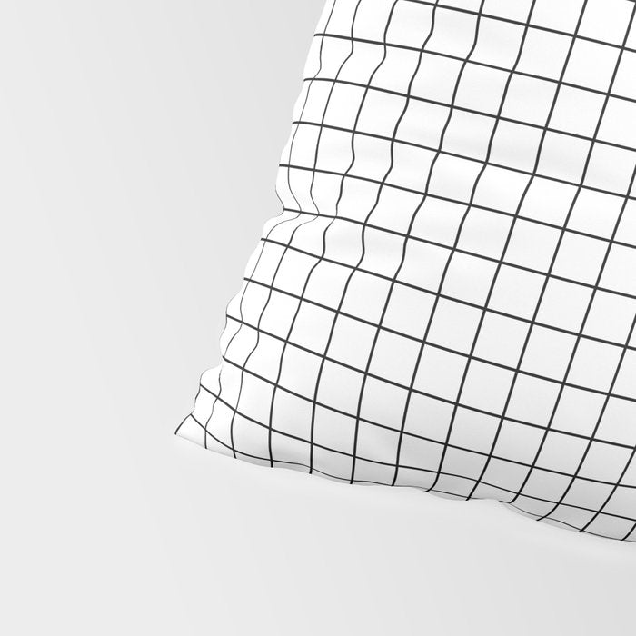White Grid Black Line Pillow Sham Gallery Image 4