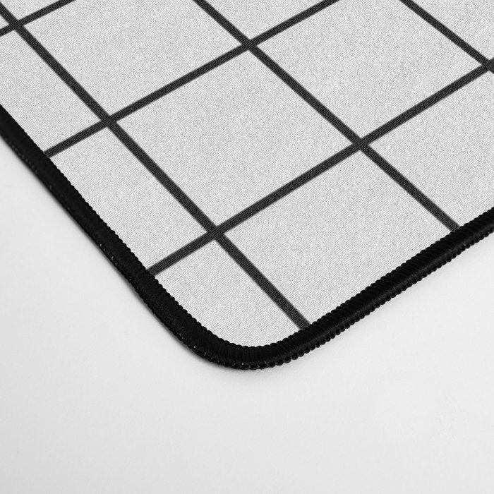 White Grid Black Line Desk Mat Gallery Image 4