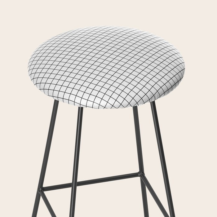 White Grid Black Line Stool Gallery Image 2