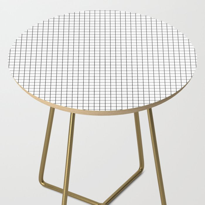White Grid Black Line Side Table Gallery Image 2