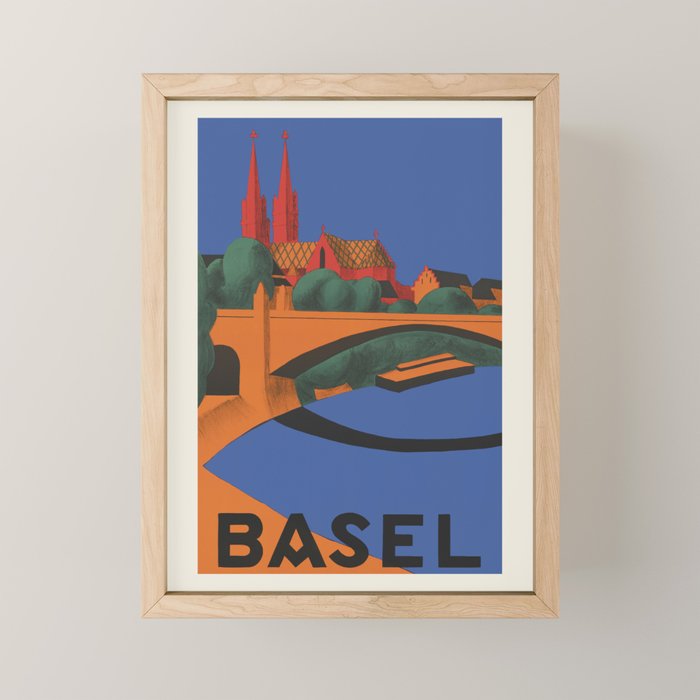 Basel, Switzerland Travel Poster, 1937 Mini Art Print Gallery Image 1