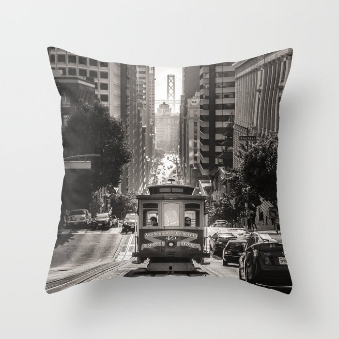 San Francisco Cable Car Throw Pillow Gallery Image 1