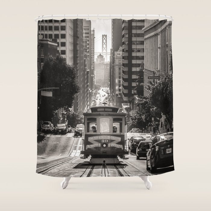 San Francisco Cable Car Shower Curtain Gallery Image 1