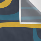 Fine Loops Mid Century Modern Pattern Blue Orange Mustard Wall Tapestry Gallery Image 3