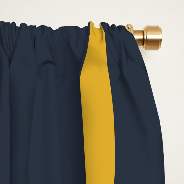 Fine Loops Mid Century Modern Pattern Blue Orange Mustard Window Curtain Gallery Image 2