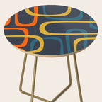 Fine Loops Mid Century Modern Pattern Blue Orange Mustard Side Table Gallery Image 2