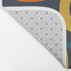 Fine Loops Mid Century Modern Pattern Blue Orange Mustard Bath Mat Gallery Image 2