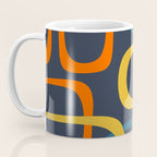 Fine Loops Mid Century Modern Pattern Blue Orange Mustard Coffee Mug Gallery Image 3
