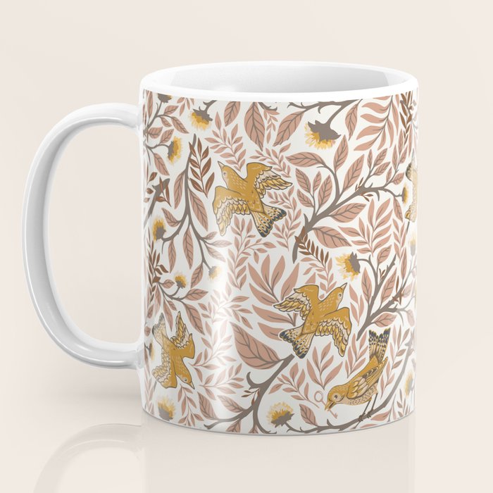 Secret Garden Birds - Neutral  Coffee Mug Gallery Image 3