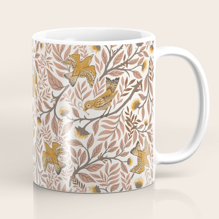 Secret Garden Birds - Neutral  Coffee Mug Gallery Image 1