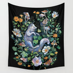 White Fox Garden Wall Tapestry Gallery Image 4