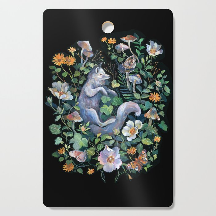 White Fox Garden Cutting Board Gallery Image 1