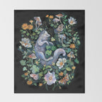 White Fox Garden Throw Blanket Gallery Image 2