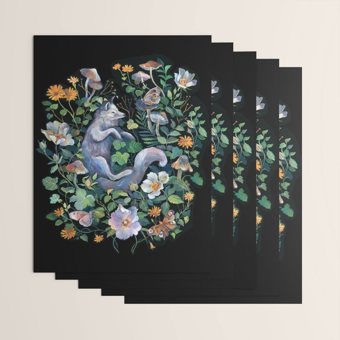 White Fox Garden Wrapping Paper Gallery Image 3