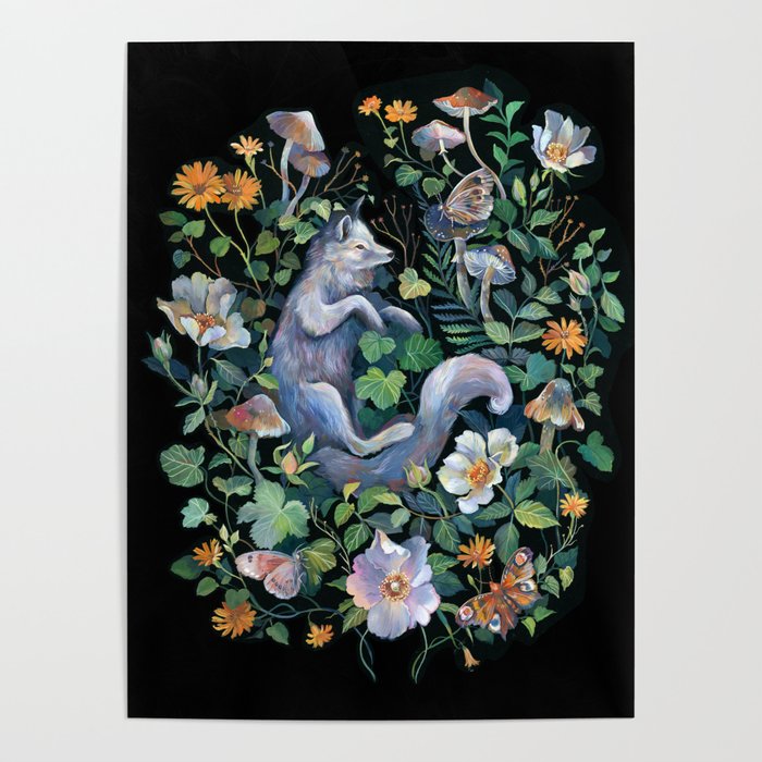 White Fox Garden Poster Gallery Image 1