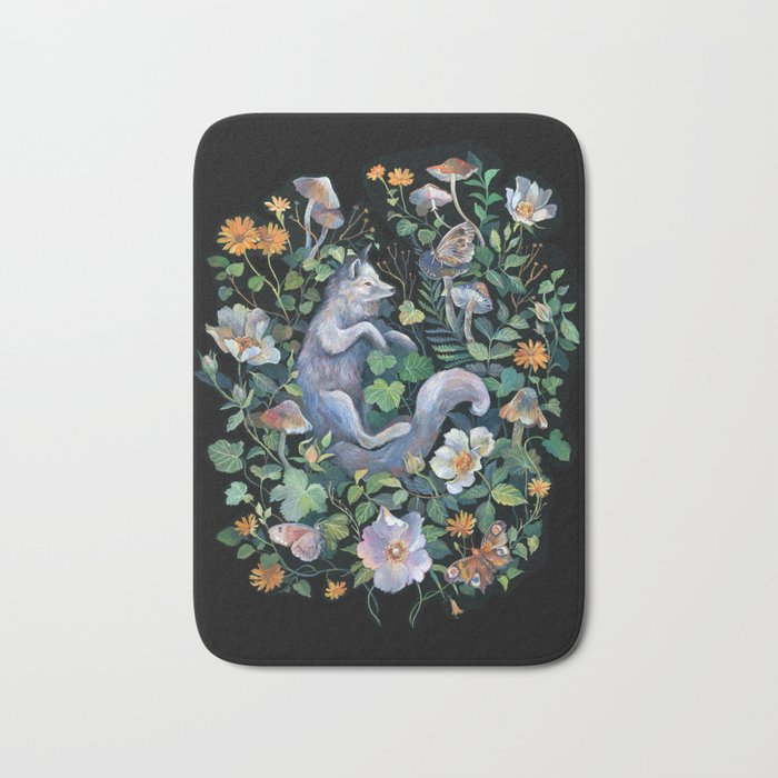 White Fox Garden Bath Mat Gallery Image 1