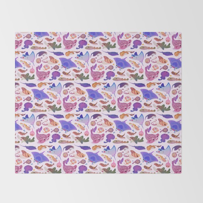 Ray day 2 - pastel Throw Blanket Gallery Image 2