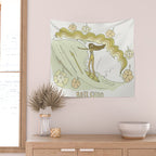 rell sunn queen of aloha // retro surf art by surfy birdy  Wall Tapestry Gallery Image 2
