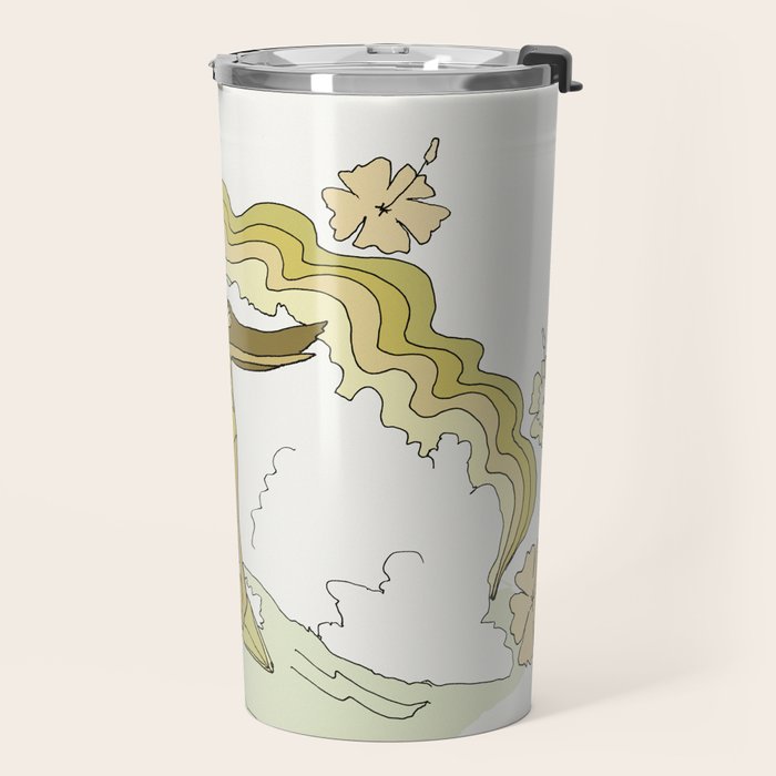 rell sunn queen of aloha // retro surf art by surfy birdy  Travel Mug Gallery Image 2