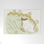rell sunn queen of aloha // retro surf art by surfy birdy  Welcome Mat Gallery Image 1