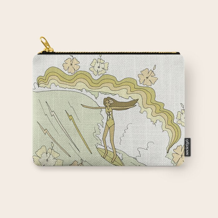 rell sunn queen of aloha // retro surf art by surfy birdy  Carry All Pouch Gallery Image 1