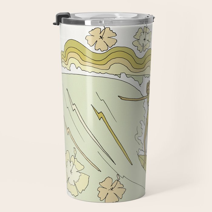 rell sunn queen of aloha // retro surf art by surfy birdy  Travel Mug Gallery Image 3