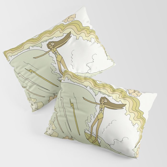 rell sunn queen of aloha // retro surf art by surfy birdy  Pillow Sham Gallery Image 3