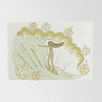 rell sunn queen of aloha // retro surf art by surfy birdy  Rug Gallery Image 2