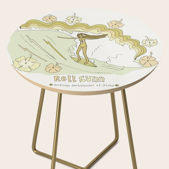 rell sunn queen of aloha // retro surf art by surfy birdy  Side Table Gallery Image 2