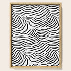 Black and white zebra stripe print art pattern Serving Tray Gallery Image 1