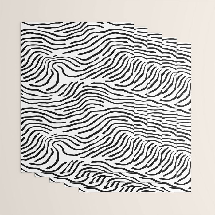 Black and white zebra stripe print art pattern Wrapping Paper Gallery Image 3