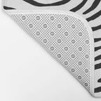 Black and white zebra stripe print art pattern Bath Mat Gallery Image 2