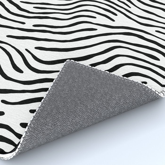 Black and white zebra stripe print art pattern Rug Gallery Image 4