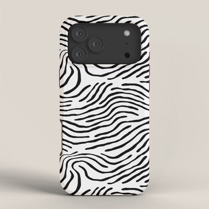Black and white zebra stripe print art pattern iPhone Case Gallery Image 4