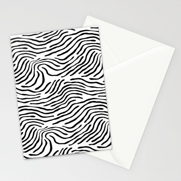 Black and white zebra stripe print art pattern Stationery Card Gallery Image 2
