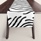 Black and white zebra stripe print art pattern Table Runner Gallery Image 1