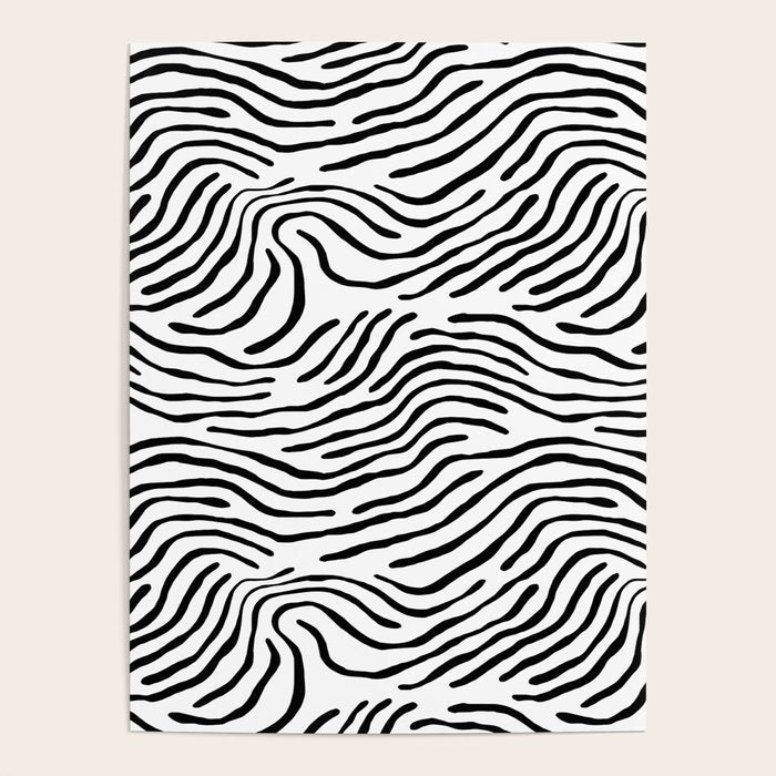 Black and white zebra stripe print art pattern Poster Gallery Image 4