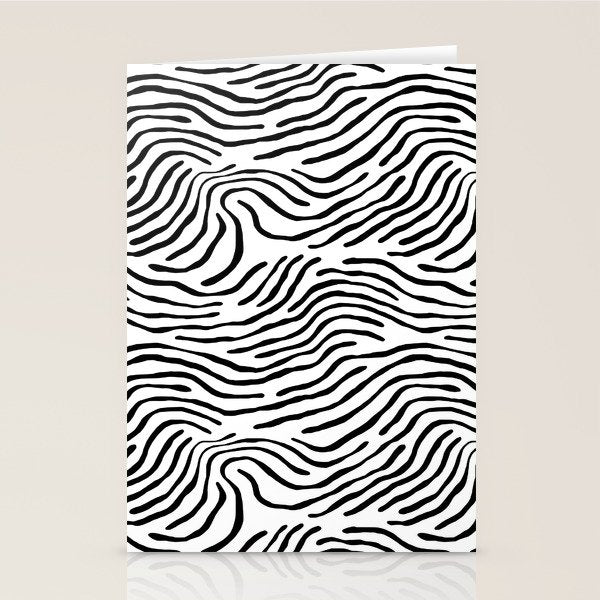 Black and white zebra stripe print art pattern Stationery Card Gallery Image 2