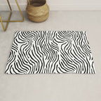 Black and white zebra stripe print art pattern Rug Gallery Image 1