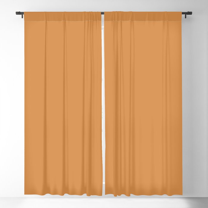 Cantaloupe Orange Muted Solid Color Window Curtain Gallery Image 5
