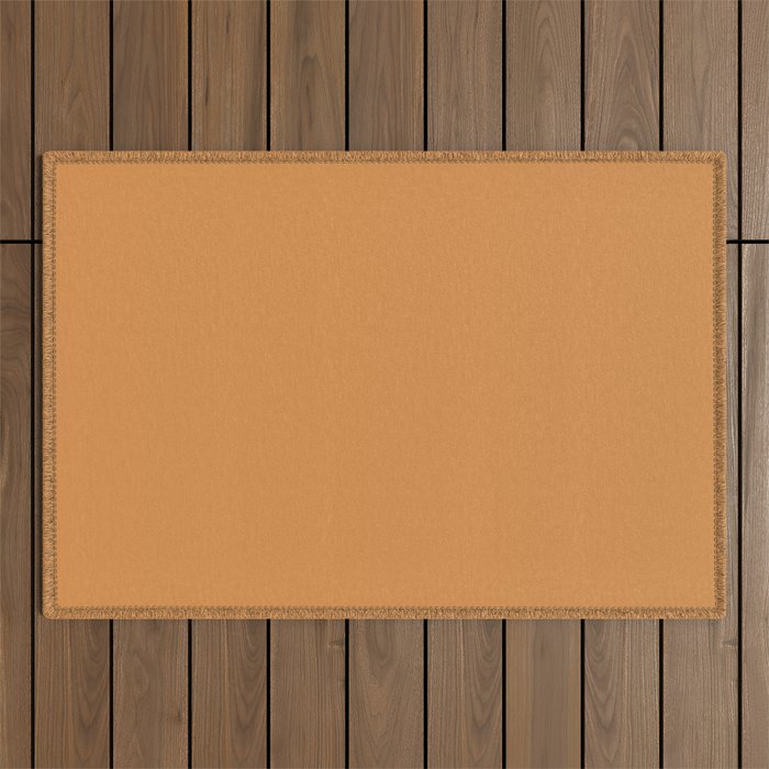 Cantaloupe Orange Muted Solid Color Outdoor Rug Gallery Image 1