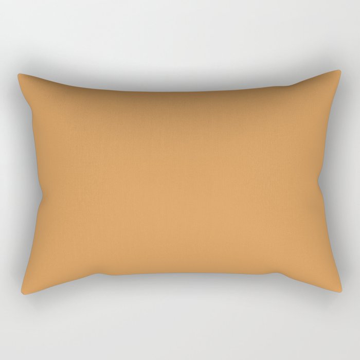 Cantaloupe Orange Muted Solid Color Rectangular Pillow Gallery Image 2