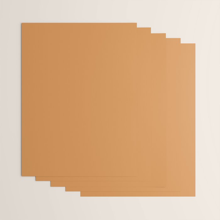 Cantaloupe Orange Muted Solid Color Wrapping Paper Gallery Image 3