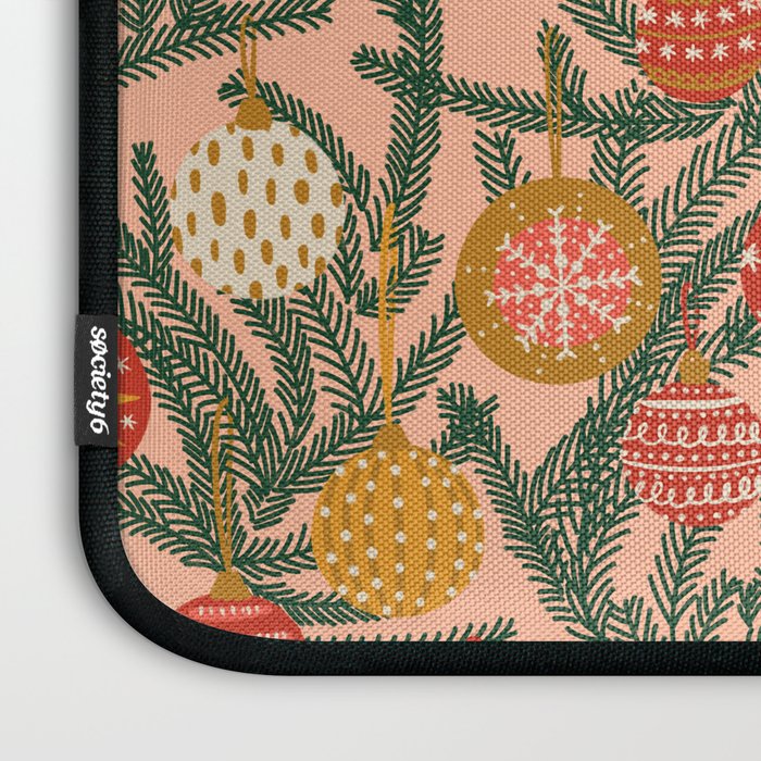 Christmas Tree Ornaments Pattern Laptop Sleeve Gallery Image 3