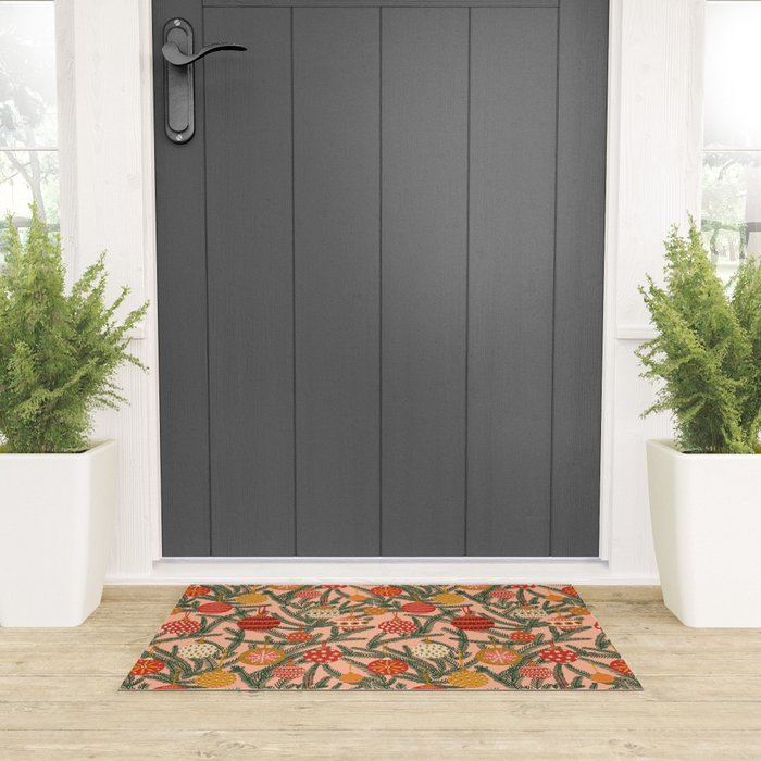 Christmas Tree Ornaments Pattern Welcome Mat Gallery Image 3