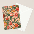 Christmas Tree Ornaments Pattern Stationery Card Gallery Image 2