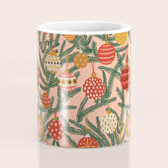 Christmas Tree Ornaments Pattern Coffee Mug Gallery Image 4