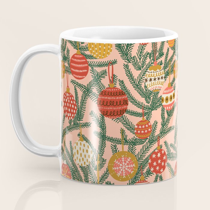 Christmas Tree Ornaments Pattern Coffee Mug Gallery Image 3