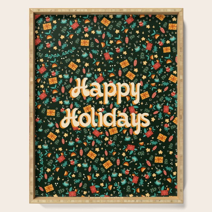 Happy holidays Serving Tray Gallery Image 1