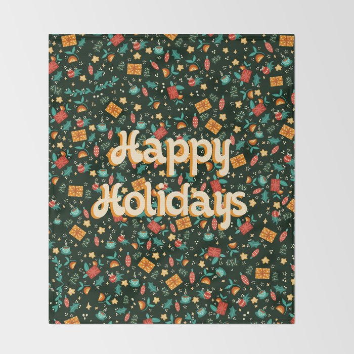 Happy holidays Throw Blanket Gallery Image 2